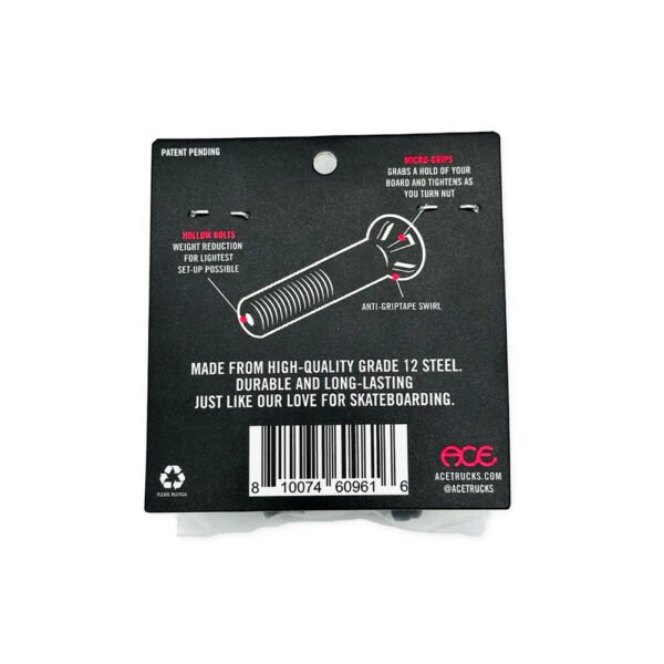 Ace Hollow Bolts w/ Grippers Allen 7/8"