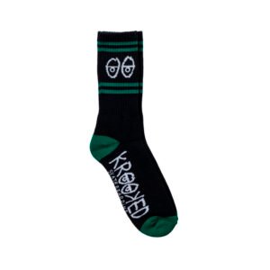 Krooked Eyes Black Green Socks