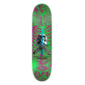 Powell Peralta Skull and Sword Deck Pink/Green 8.0