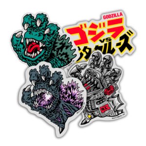 Santa Cruz Vs Godzilla Mylar Sticker Pack c/4 9 x 9 cms