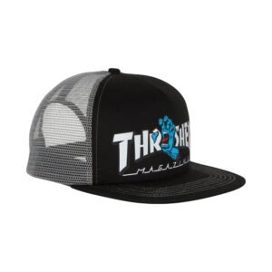 Santa Cruz x Thrasher Screaming Logo Mesh Trucker Hat Black