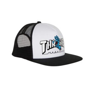 Santa Cruz x Thrasher Screaming Logo Mesh Trucker Hat White