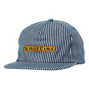 Spitfire Flames Script Indigo Railroad Stripe Snapback