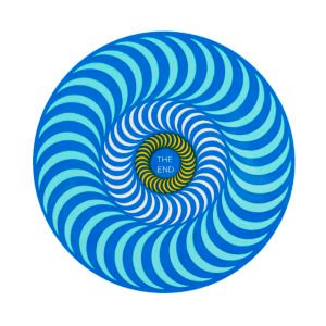 Spitfire Tri-Color Swirl Neon Blue Sticker 14cms