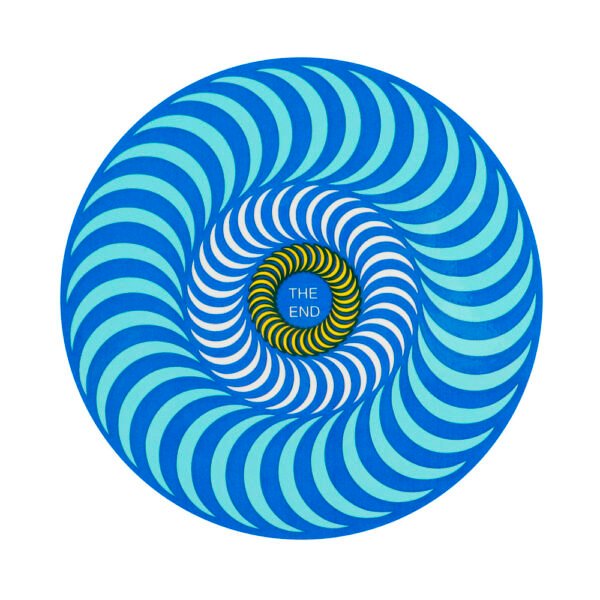 Spitfire Tri-Color Swirl Neon Blue Sticker 14cms