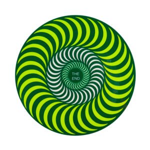 Spitfire Tri-Color Swirl Neon Green Sticker 14cms