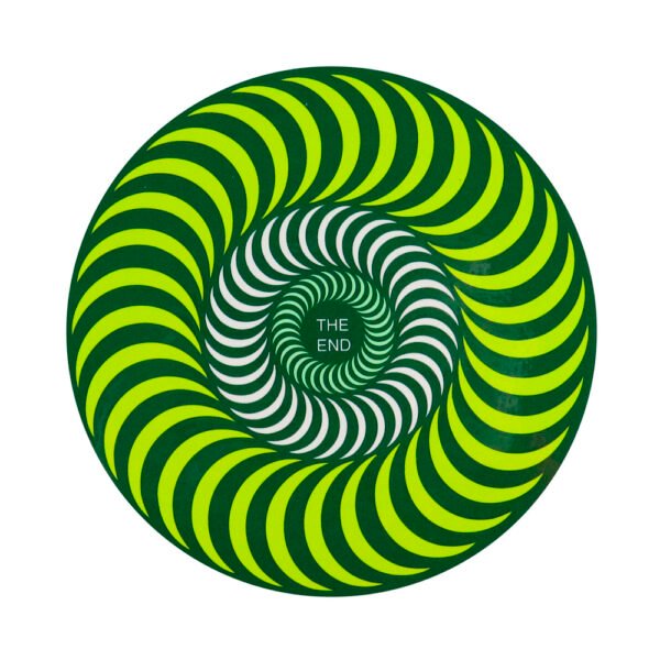 Spitfire Tri-Color Swirl Neon Green Sticker 14cms