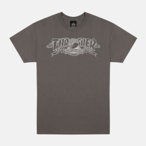 Thrasher x Anti Hero Mag Banner Charcoal Tee